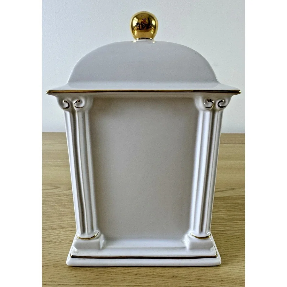 1993 PS Limited Edition Porcelain Mantel Clock Hidden Storage Floral Gold
